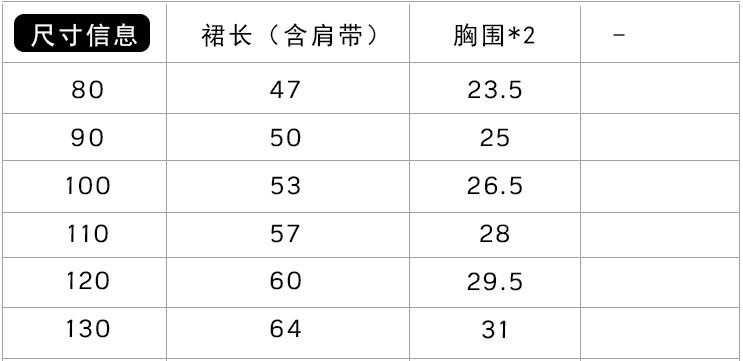 尺寸表