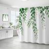 Set de cortina de baño y partición de inodoro directo de fábrica, impermeable, resistente al moho, sin perforaciones, barra curva, cortina de baño