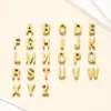Acero Inoxidable Chapado en Oro Real Pulido Espejo Collar de 26 Alfabetos Ingleses Colgante Perforado Accesorios para Joyería DIY