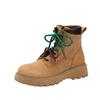 Botas Martin de Suela Gruesa Nuevas Otoño 2026 para Mujer, Botas de Motocicleta de Piel Genuina, Botines Estilo Británico, Botas Amarillas para Senderismo y Camping