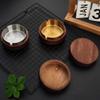 Cenicero de Acero Inoxidable Cenicero para Hogar Oficina con Tapa Anti Ceniza Volátil Creativo Nórdico Madera Maciza Dorado Redondo Vaso para Cigarrillos