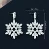 Europa e Estados Unidos transfronteiriços novos brincos de strass de floco de neve de Natal brincos de pingente de diamante exagerados de personalidade da moda feminina