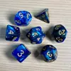 Juego de Dados Poliedros D&D con Patrón de Mármol, Color Mixto Transparente D4D6D8D10D12D20 Caras, Coc, Juego de Mesa, Juego de Siete Piezas