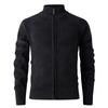Suéter Cardigan Masculino para Outono e Inverno 2025 de Comércio Exterior Transfronteiriço com Gola Alta, Forrado com Lã e Espessado em Tricô de Chenille Jaqueta Roupas Masculinas