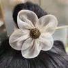 Novo Estilo Prendedor de Coque para Cabelo Feminino, Grampo de Cabelo, Acessório de Cabelo de Laço Xadrez, Prendedor de Garra Flor de Cabelo, Prendedor para Penteado Alto