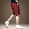 Shorts rojos casuales para hombre para verano, delgados, holgados, sencillos, de color liso, versátiles, corte recto, pantalones elegantes de longitud media