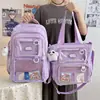 Nova Mochila Fofa Estilo College de Aparência Premium para Alunos do Ensino Fundamental II e Médio, Leve para o Dia a Dia e Versátil de Grande Capacidade