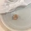 Anillo Redondo Irregular con Nicho Plata Cepillada Ajuste Elástico Ins Diario Anillo Hoja de Loto