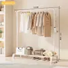 Perchero de Pie, Engrosado y Resistente, Colgador Móvil para Ropa para Dormitorio, Perchero Retráctil Simple para Balcón