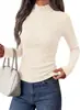 Suéter de malha canelada macio e elástico, estilo europeu e americano, com gola alta pequena, zíper, corte justo, mangas raglan, blusa casual de puxar