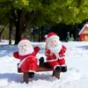 Micro Paisagem Miniatura Acessórios de Natal Papai Noel Boneco de Neve Rena Presente Trenó Meias Mini Enfeites