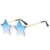Moda transfronteriza gafas de sol sin montura de estrella de cinco puntas AliExpress gafas de sol navideñas modernas y divertidas gafas punk personalizadas