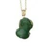 Pingente Pixiu de Jadeite Hetian em Ouro 18K Adornado com um Estilo Clássico Único e Elegante para Casais e Estilo Retro Chinês de Nicho