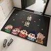 Tapete de Entrada Crayon Shin-chan Antiderrapante Capacho Desenho Animado Absorvente de Água Tapete de Entrada de Corredor Tapete Grande para Remoção de Poeira
