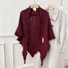 Colección de otoño e invierno transfronteriza: bufandas triangulares y chales de punto de moda con mezcla de lana, perfectos como prendas de abrigo o chales para mujer; venta al por mayor del fabricante