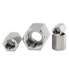 Aço Inoxidável 304 Espessado Rosca Interna Dupla Hexagonal Reta Junta de Topo com Rosca Interna 1/2 Polegada 3/4 Polegada 1 Polegada