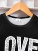 Roupas Infantis Novas Roupas Infantis para Meninas Primavera e Outono Manga Longa Top Preto Calça Conjunto de 2 Peças