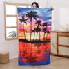 Toalla de playa personalizada fábrica de comercio exterior playa chal para adultos protección solar rectangular microfibra impresión digital toalla de baño