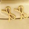 Nuevos Pendientes de Acero Inoxidable con Diseño de Nicho, Lindos Pendientes Cruzados Huecos con Lazo, Clavos para Orejas Versátiles de Lujo Ligero y Accesorios