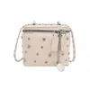 Bolsa Mini Acolchada Bordada Estilo Coreano de Comercio Exterior para Mujer 2026 Nuevo PU Versátil Moda Cadena de Remaches Cruzada Pequeña Cuadrada