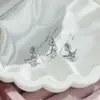 Arete de Acero de Titanio Médico con Zirconia Brillante de Colores, Corazón de Ángel con Alas, Amor, Estilo Cromado Simple de Lujo Ligero para Mujeres