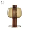 Lámpara de Mesa de Vidrio Artístico Posmoderna Lámpara de Noche para Dormitorio de Hotel de Diseñador Iluminación de Sala de Estar Modelo Habitación Lujo Ligero
