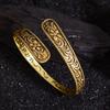 Pulsera Vintage con Patrón de Hierba Tang en Relieve para Mujer Moda Exquisita Personalizada Lujo Ligero Pulsera Abierta Estilo Ins Pulsera de Moda Popular en Internet