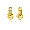 Hebilla de oreja de amor mate esmerilado personalidad Chica caliente del milenio arete de dos piezas aretes de corazón hueco simples elegantes