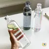 Copo com Escala de Tempo para Uso Doméstico, Garrafa de Vidro de Grande Capacidade, Copo de Água Portátil Minimalista, Vidro de Camada Única Resistente a Altas Temperaturas