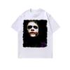 Camiseta Casual Solta de Manga Longa Estilo Preguiçoso Lavada e Envelhecida com Estampa de Palhaço Spoof High Street Estilo Americano Masculina