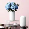 Venta al por mayor Linterna Blanca Grande de Arte Minimalista Nórdico Forma de Linterna Recta Anticaída Plástico Cerámico Imitación Jarrón para Arreglo Floral con un Toque de Alta Gama