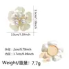 Botones de Mancuernilla Flor de Cinco Pétalos Imitación Perla de Madre Sentido de Alto Nivel Cruzados Set de Botones Decorativos Franceses Hebilla Grande para Ropa de Mujer