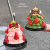 Natal 2025 Árvore de Natal de 4 polegadas Decoração de Bolo Caixa de Embalagem Redonda Transparente Laço Sino Inserção para Sobremesa