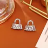 Pendientes de Bolso con Circonita Brillante, Diseño Creativo, Moda de Alta Gama, Pendientes de Lujo Accesible, Joyería Popular Estilo Celebridad de Internet