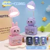 Nueva Lámpara de Escritorio USB de Conejito y Gatito Lindos, Oscilante, Tres Velocidades, 300mAh Recargable, Dibujos Animados Multifuncional, Luz Blanca
