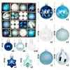 Decoraciones nuevas para bolas de Navidad transfronterizas, caja de regalo, artículos navideños pintados, adornos colgantes de regalo de Navidad, juego de bolas decorativas