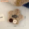 Pinza para el pelo de felpa con botón de estrella, nuevo para Otoño e Invierno, versátil, para flequillo, clip lateral, accesorio para el pelo de felpa