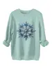 Amazon eBay loja independente moda casual feminina moletom de pelúcia grosso azul floco de neve com lantejoulas para e-commerce transfronteiriço