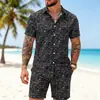 2026 Comércio Exterior Verão Novo Moda Masculina Tendência Calças Conjunto de Top de Algodão Conjunto de Shorts de Manga Curta Estilo Praia