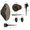 Kit Completo para Salão de Cabeleireiro: Permanente, Coloração, Óleo, Capa, Gola de Velcro Impermeável, Pincel Dupla Face para Coloração, Protetores de Orelha, Tigela Espessa para Creme de Coloração