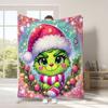 Manta Popular de Cuatro Estaciones Transfronteriza de Comercio Exterior Verde Navideño Peluda Grinch Manta de Franela Manta para Siesta con Aire Acondicionado