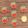 1 Pieza de Oro Real Electrochapado Fruta Acero Inoxidable Gota de Aceite Joyería Accesorios Colgante Cereza Fresa Sandía Pera Mango Colgante