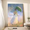 Pintura al Óleo Decorativa de Monet, Pintura para Colgar en la Entrada, Impresión del Amanecer, Arte de Pared para Pasillo, Pintura Famosa Mundial, Pintura de Piso para Sala de Estar