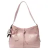 Bolsa tote popular de couro com cera de óleo estilo coreano deste ano para mulheres, versátil, para o trabalho, grande capacidade, com temperamento, de ombro único, bolsa mensageira
