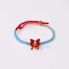 Venda Direta de Fábrica de Pulseiras Trançadas de Corda Coloridas, Corda de Nylon Vermelha, Pulseiras com Pingentes da Sorte para o Ano de Nascimento, Acessórios Manuais de Feriado Estilo Chinês