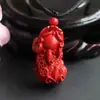 Colgante Pixiu de Cinabrio Crudo de Tres Liang con Alto Contenido de Arena Dorada Púrpura, Adecuado para Hombres y Mujeres en su Año Zodiacal, Collar Regalo Joyería al por Mayor