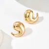 Pendientes de metal irregulares estilo Ins para mujer, a la moda, minimalistas, elegantes, versión coreana, joyería geométrica minimalista para orejas