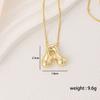 Collar con colgante de 26 letras del alfabeto inglés, chapado en cobre transfronterizo, oro real de 18k, liso, de burbuja de globo, gordito, lindo, versión Q