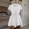 Fugui Pequena Filha Em Relevo Estilo Universitário Júnior Ensino Médio Estudante Vestido Pequeno Feminino Verão Retro Cintura Apertada Saia Linha A
