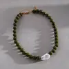 Collar Transfronterizo Nuevo Estilo Bohemio Europeo y Americano para Mujer Diseño de Nicho Cadena para Clavícula con Perlas Barrocas